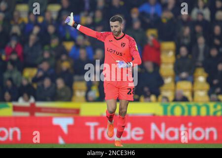 Angus Gunn #28 de Noriwch City pendant le match de championnat de Sky Bet Norwich City vs Hull City à Carrow Road, Norwich, Royaume-Uni, 14th février 2023 (photo de Gareth Evans/News Images) Banque D'Images