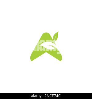 Green ECO lettre A logo Vector Design. Lettre feuille A Illustration de Vecteur