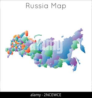 Carte poly basse de la Russie. Russie polygonale géométrique, carte de style mosaïque. Illustration de Vecteur