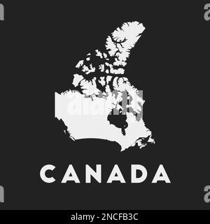 Icône Canada. Carte de pays sur fond sombre. Carte élégante du Canada avec nom de pays. Illustration vectorielle. Illustration de Vecteur