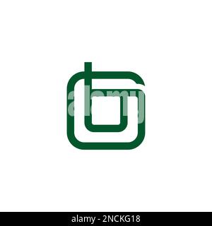 lettre bg carré ligne géométrique spirale logo vecteur Illustration de Vecteur