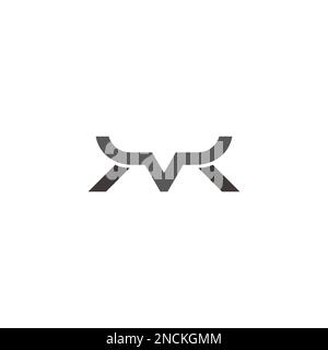 lettre m abstrait tête de taureau corne logo vecteur Illustration de Vecteur
