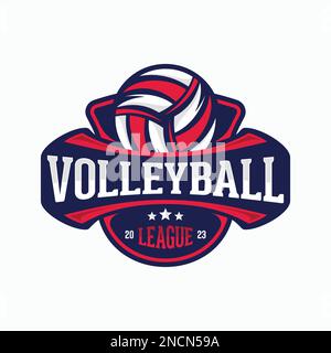 Emblème du logo de volley-ball Vector pour l'équipe sportive. Illustration vectorielle Illustration de Vecteur