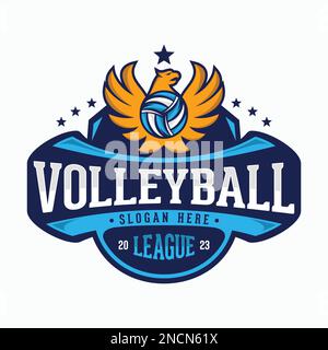 Logo vectoriel de la ligue de volley-ball pour l'équipe sportive. Illustration vectorielle Illustration de Vecteur