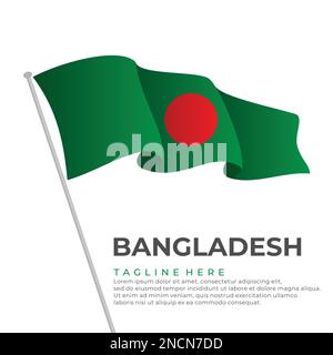 Modèle vectoriel drapeau Bangladesh design moderne. Illustration vectorielle Illustration de Vecteur