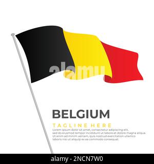 Modèle vectoriel drapeau belge design moderne. Illustration vectorielle Illustration de Vecteur