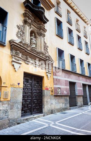 Pampelune, Espagne - 01 août 2022 : façade de l'oratoire de San Felipe Neri de Pampelune Banque D'Images