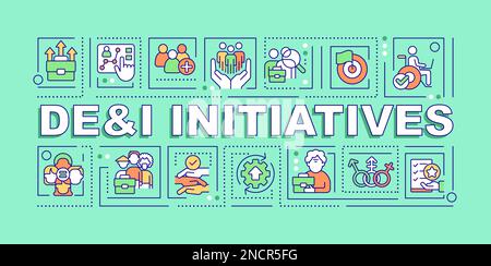 DEI initiatives mot concepts bannière verte Illustration de Vecteur