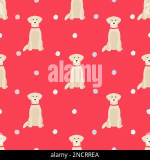 Golden Retriever chiens dans différentes poses et couleurs de pelage. Motif sans couture. Ensemble pour chiots de goldies pour adultes. Illustration vectorielle, Illustration de Vecteur