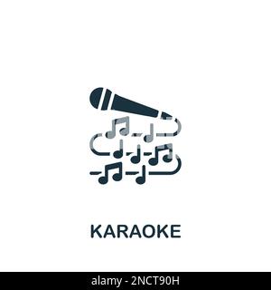Icône karaoké. Panneau monochrome simple de la collection de divertissement. Icône karaoké pour logo, modèles, web design et infographies. Illustration de Vecteur