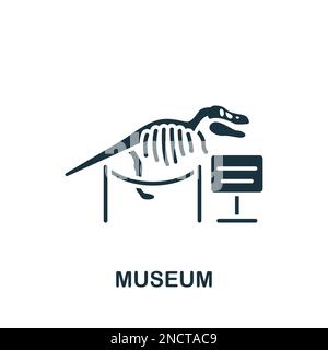 Icône du musée. Panneau monochrome simple de la collection de divertissement. Icône du musée pour le logo, les modèles, la conception Web et les infographies. Illustration de Vecteur