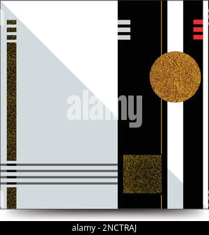 Cadre mural à motif vectoriel avec formes géométriques, motif pinceau pour affiche de décoration intérieure, image d'art intérieur Illustration de Vecteur