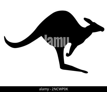 Icône Kangaroo sur fond blanc. Symbole de l'Australie. style plat. Banque D'Images