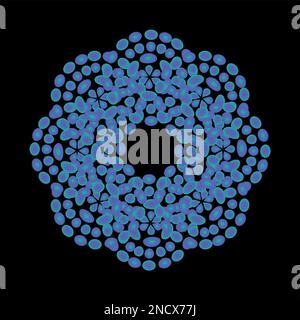 Motif vectoriel transparent en vitrail, arrière-plan. Formes de fleurs circulaires. Texture motif floral. Décoration mosaïque colorée. mandala de fleur Illustration de Vecteur