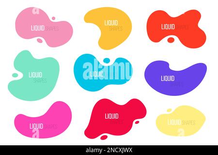 Collection graphique Liquid Shapes Element. Bannières fluides simples abstraites pour le design. Illustration vectorielle Illustration de Vecteur