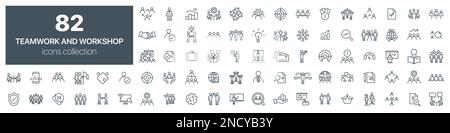 Collection d'icônes de travail d'équipe et d'atelier. Illustration vectorielle eps10 Illustration de Vecteur
