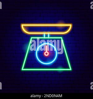 Enseigne néon sur les balances de cuisine Illustration de Vecteur