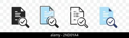 Collection d'icônes de document d'audit dans un style différent sur un arrière-plan transparent. Illustration vectorielle Illustration de Vecteur