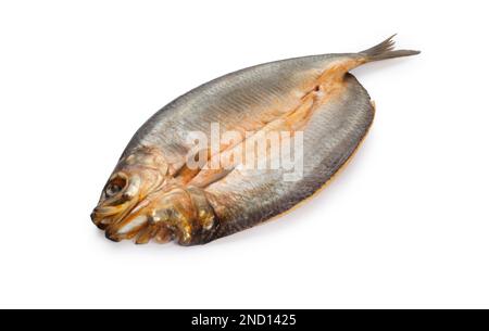 Photo de studio de kippers naturellement fumés sur fond blanc - John Gollop Banque D'Images