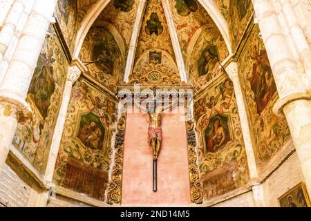 Séville, Espagne - 4 janvier 2023 : image de Cristo del Socorro (Christ d'aide) à l'intérieur de la paroisse de Santa Ana, dans le quartier de Séville de Triana, Banque D'Images