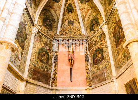 Séville, Espagne - 4 janvier 2023 : image de Cristo del Socorro (Christ d'aide) à l'intérieur de la paroisse de Santa Ana, dans le quartier de Séville de Triana, Banque D'Images