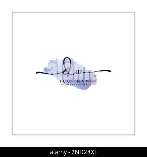 DW logo initial dans le style Signature pour la photographie et la mode - Aquarelle Signature logo Vector Illustration de Vecteur