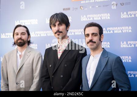 Rome, Rome, Italie, 15th février 2023, Colapesce et Dimartino assistent à la séance photo de 'la primavera della mia vita' au cinéma Barberini Banque D'Images