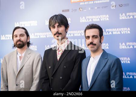 Rome, Rome, Italie, 15th février 2023, Colapesce et Dimartino assistent à la séance photo de 'la primavera della mia vita' au cinéma Barberini Banque D'Images