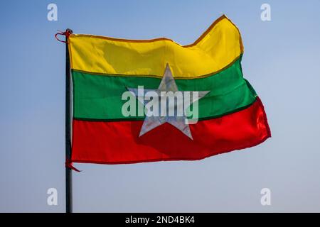 Le drapeau d'État de la République de l'Union du Myanmar Banque D'Images