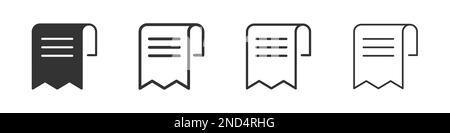 Collection d'icônes de facture dans deux styles différents et un contour différent. Illustration vectorielle EPS10 Illustration de Vecteur