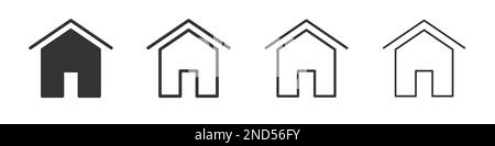 Collection d'icônes d'accueil dans deux styles différents et différents traits. Illustration vectorielle EPS10 Illustration de Vecteur