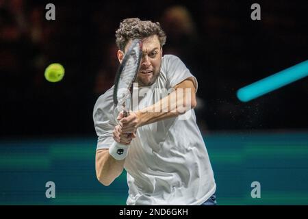 ROTTERDAM, PAYS-BAS - FÉVRIER 13 : Aslan Caratsev en action pendant le tournoi de tennis mondial ABN AMRO 50th 2023 à Ahoy on 13 février 2023 à Rotterdam, pays-Bas (photo de Henk Seppen/Orange Pictures) Banque D'Images