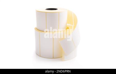 Roll with barcode stickers Stock Photo