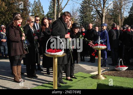 Les funérailles de Miroslav Ciro Blazevic, entraîneur de football et ancien entraîneur-chef de l'équipe nationale croate au cimetière de Mirogoj à Zagreb, Croatie sur 15 février 2023. Photo: Matija Habljak/PIXSELL Banque D'Images