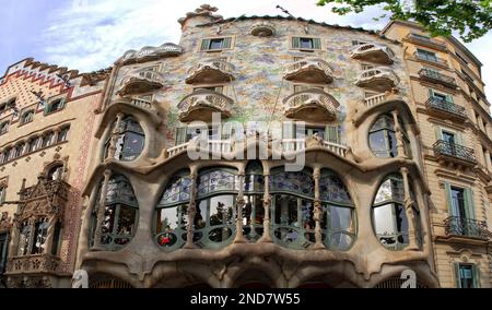 Casa Batlló par Antoni Gaudí, Barcelone, Espagne. Banque D'Images