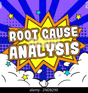 Affiche l'analyse des causes premières. Internet concept méthode de résolution des problèmes identifier le défaut ou le problème Banque D'Images
