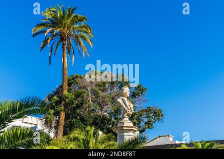 Las Palmas, Espagne, 21 décembre 2022. Statue de Cristobal Colon à Las Palmas, Grande Canarie, Espagne Banque D'Images