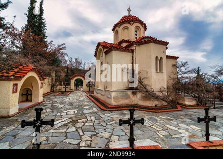 Monastère de Panagia à Markopoulos Oropou à Attica, Grèce. Banque D'Images