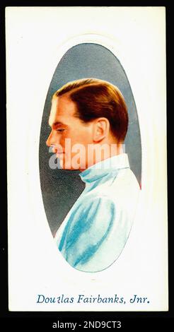 Portrait de l'acteur Douglas Fairbanks Jnr - carte à cigarettes vintage Banque D'Images