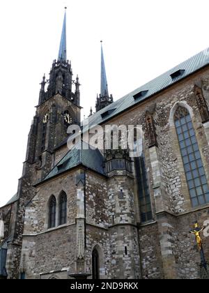 Cathédrale Saint-Jean Peter et Paul, Katedrála svateho Petra a Pavla, Brno, région Moravie du Sud, République tchèque, Europe Banque D'Images