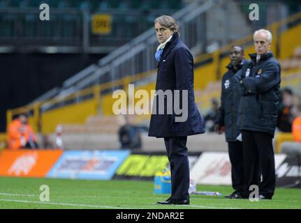 Roberto Mancini l'entraîneur principal / directeur de Manchester City Carling Cup 4th Round - Wolverhampton Wanderers / Manchester City Banque D'Images