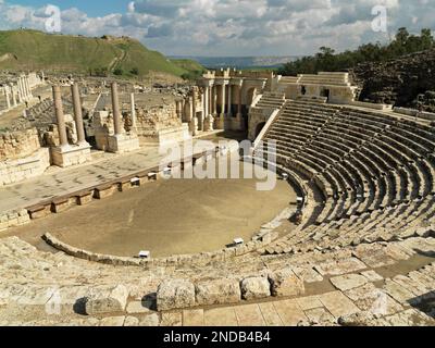 Israël, Bet She'an Théâtre romain. Construit au premier siècle avant Jésus-Christ Banque D'Images
