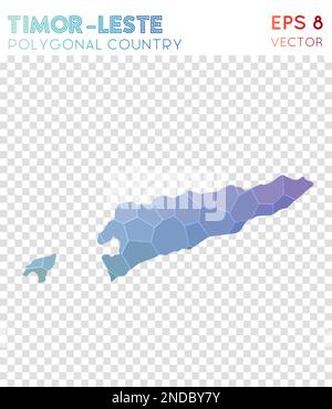 Carte polygonale du Timor-Leste, pays de style mosaïque. Élégant style bas en polyéthylène, design moderne. Carte polygonale du Timor-Leste pour l'infographie ou la présentation. Illustration de Vecteur