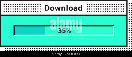 Fenêtre de téléchargement. Barre de progression vintage. Chargeur rétro Illustration de Vecteur