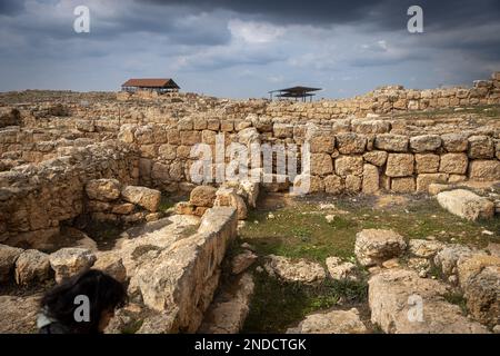 Khirbet Susya est un village palestinien en Cisjordanie. Israël - 13.02.2023, ruines de l'ancienne colonie juive de Susiya dans les Highlands d'Hébron Banque D'Images