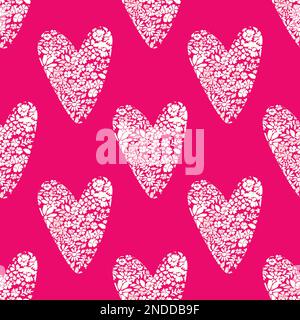 Motif sans couture de coeurs de fleurs. Illustration de Vecteur