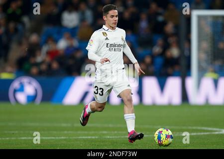 Madrid, Espagne. 15th févr. 2023. Sergio Arribas du Real Madrid pendant le match de la Liga entre le Real Madrid et Elche CF a joué au stade Santiago Bernabeu sur 15 février 2023 à Madrid, Espagne. (Photo de Cesar Cebola/PRESSIN) Credit: PRESSINPHOTO SPORTS AGENCY/Alay Live News Banque D'Images