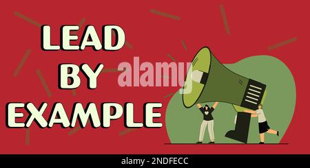 Inspiration montrant le signe Lead par exemple. Approche commerciale être un mentor leader Suivez les règles donner des exemples Coach Banque D'Images