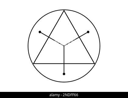 figure géométrique sacrée d'un cercle inscrit dans un triangle, le logo vectoriel tatouage symbole mythologique triangle rond isolé sur fond blanc Illustration de Vecteur