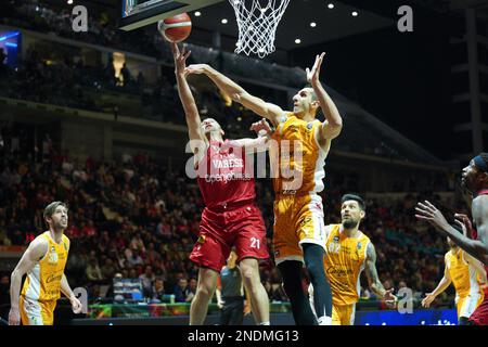 PalaAlpitour, Turin, Italie, 15 février 2023, Giancarlo Ferrero (OPENJOBMETIS VARÈSE) pendant la finale huit - quarts finals - Carpegna Prosciutto Pesaro vs Openjobmetis Varèse - Italian Basketball Cup hommes Banque D'Images